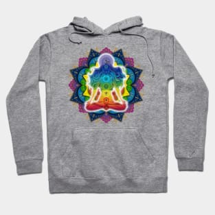 Mandala woman meditating chakras Hoodie